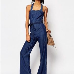 Vera Moda Denim Halterneck Jumpsuit